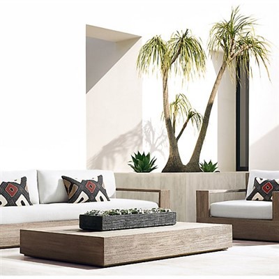 Sofa taman jati set dengan meja kopi